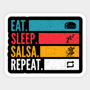 Eat Sleep Salsa Repeat For Salsa Dancer Sticker